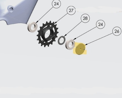 [003.001.0024] E-Bike Idler Pulley Screw [Double Bearing] - 10 x 1.0