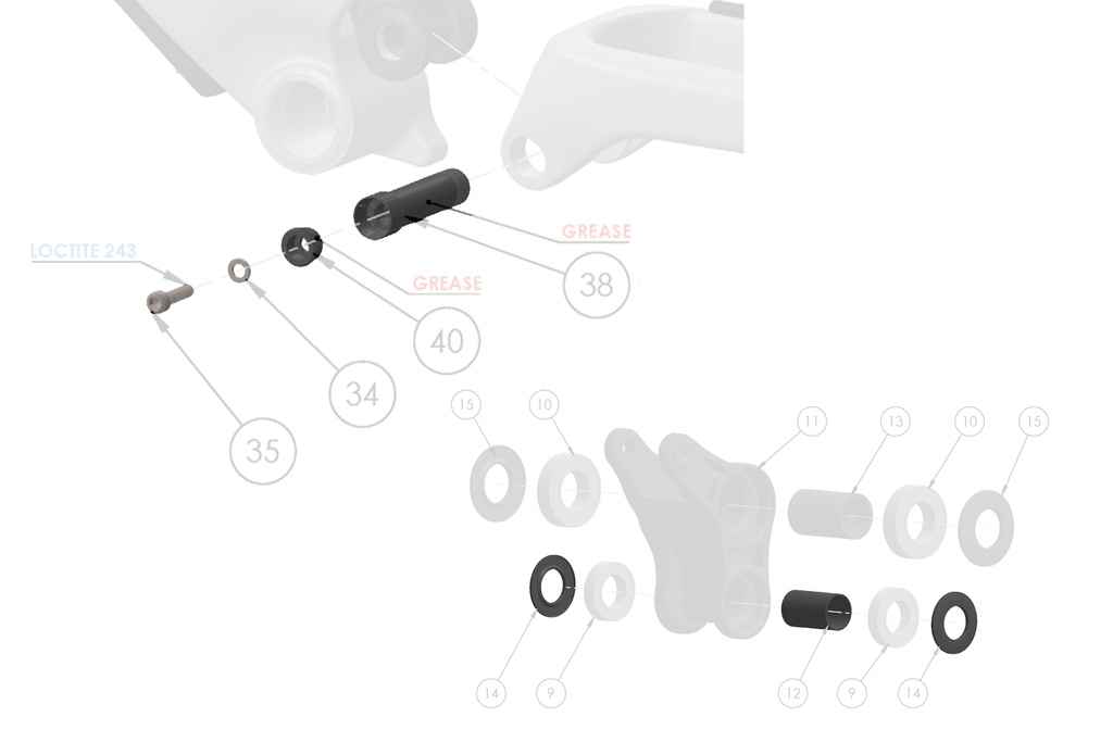 V2 Rocker Pivot Lower Shaft Kit